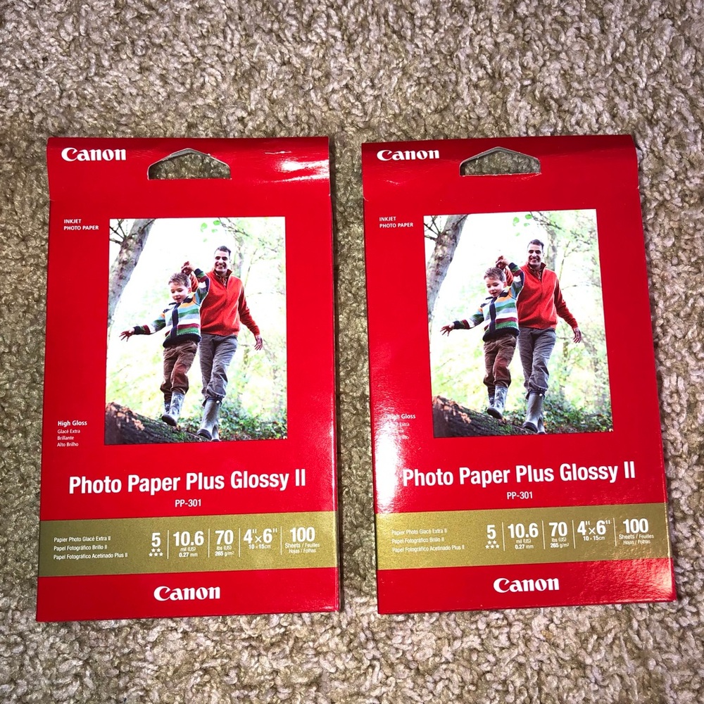 (2) Canon Photo Paper Plus Glossy II (4x6) Two Pack